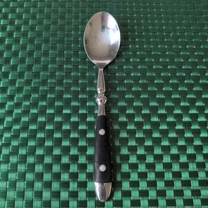 1 Hampton Silversmiths BISTRO BLACK Teaspoon Stainless Riveted **Handle CRACKS**